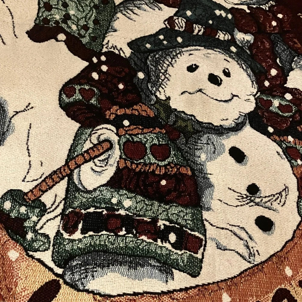Festive Snowman Tapestry Blanket‎ 42”x64”